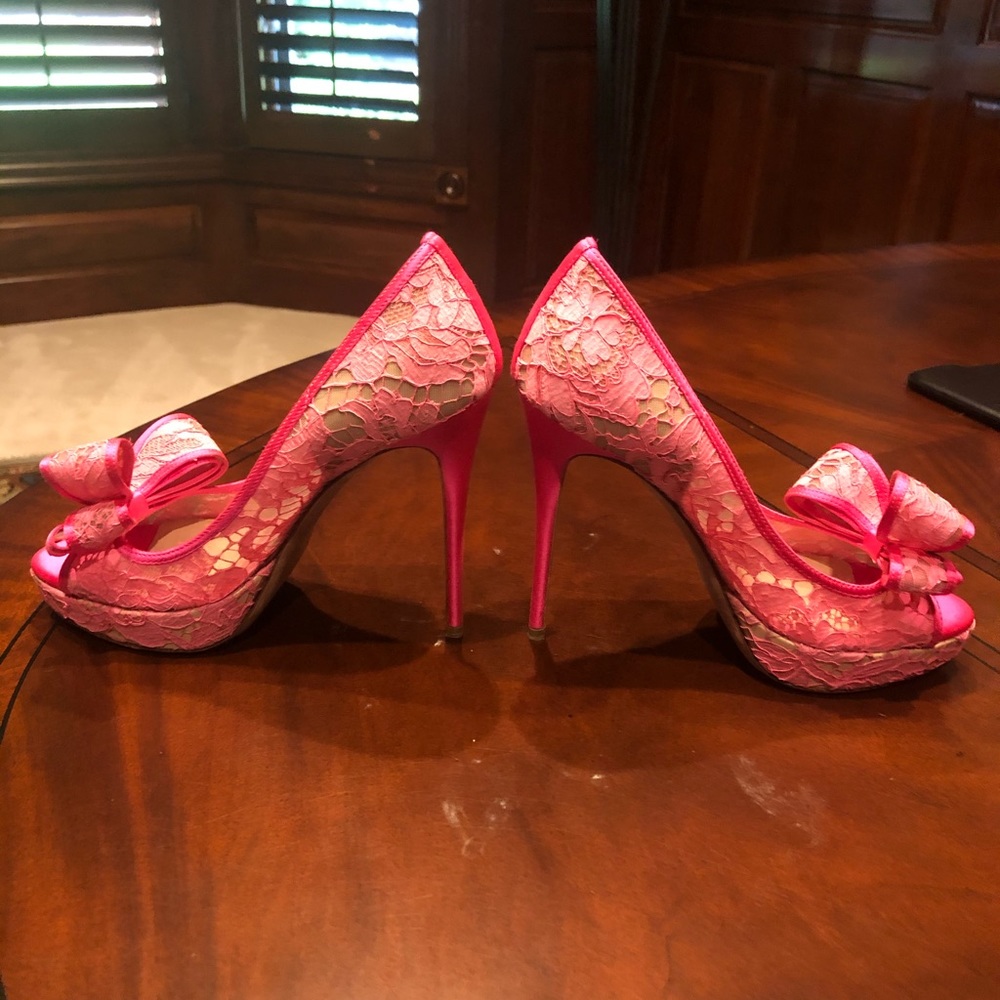 Valentino Garavani D’Orsay Pink Lace Pump